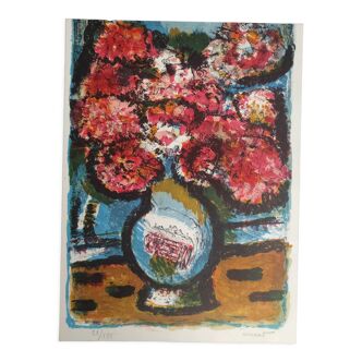 The bouquet - Hand-signed lithograph - Roger Crusat - 89/175