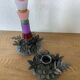 2 vintage flower candle holders