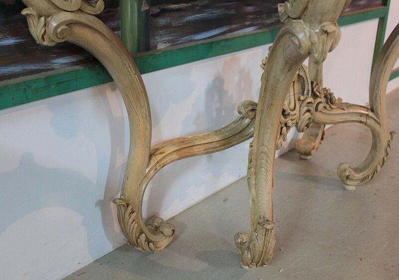 Natural wood XIX Louis XV console