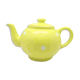 Théière vintage en porcelaine jaune à pois blancs