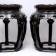 Pair of stools or side tables painted and lacquered wood - period: twentieth century