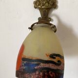 Antique bronze and glass paste wall light