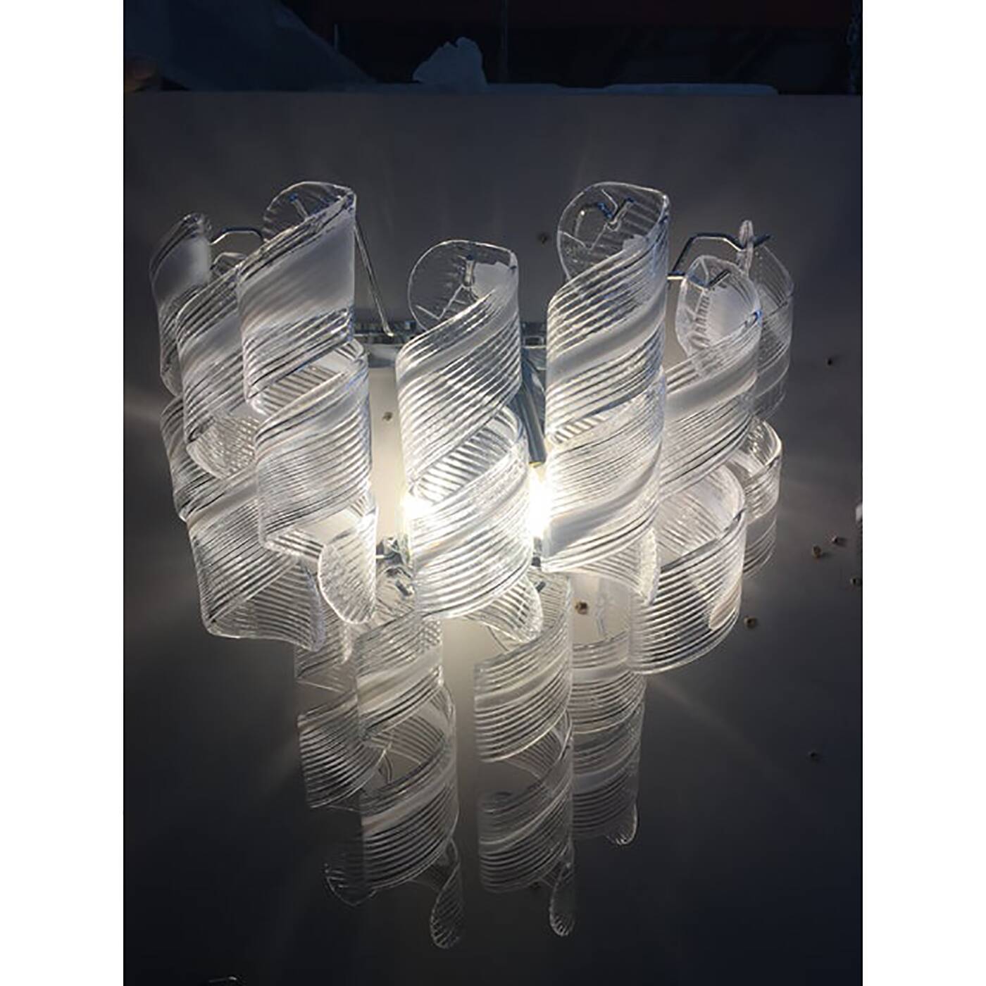 Set of 2 Wall Sconces Murano Glass Italian Swirling Wall Lights