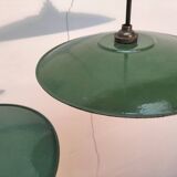 Set of 3 enameled sheet metal pendants