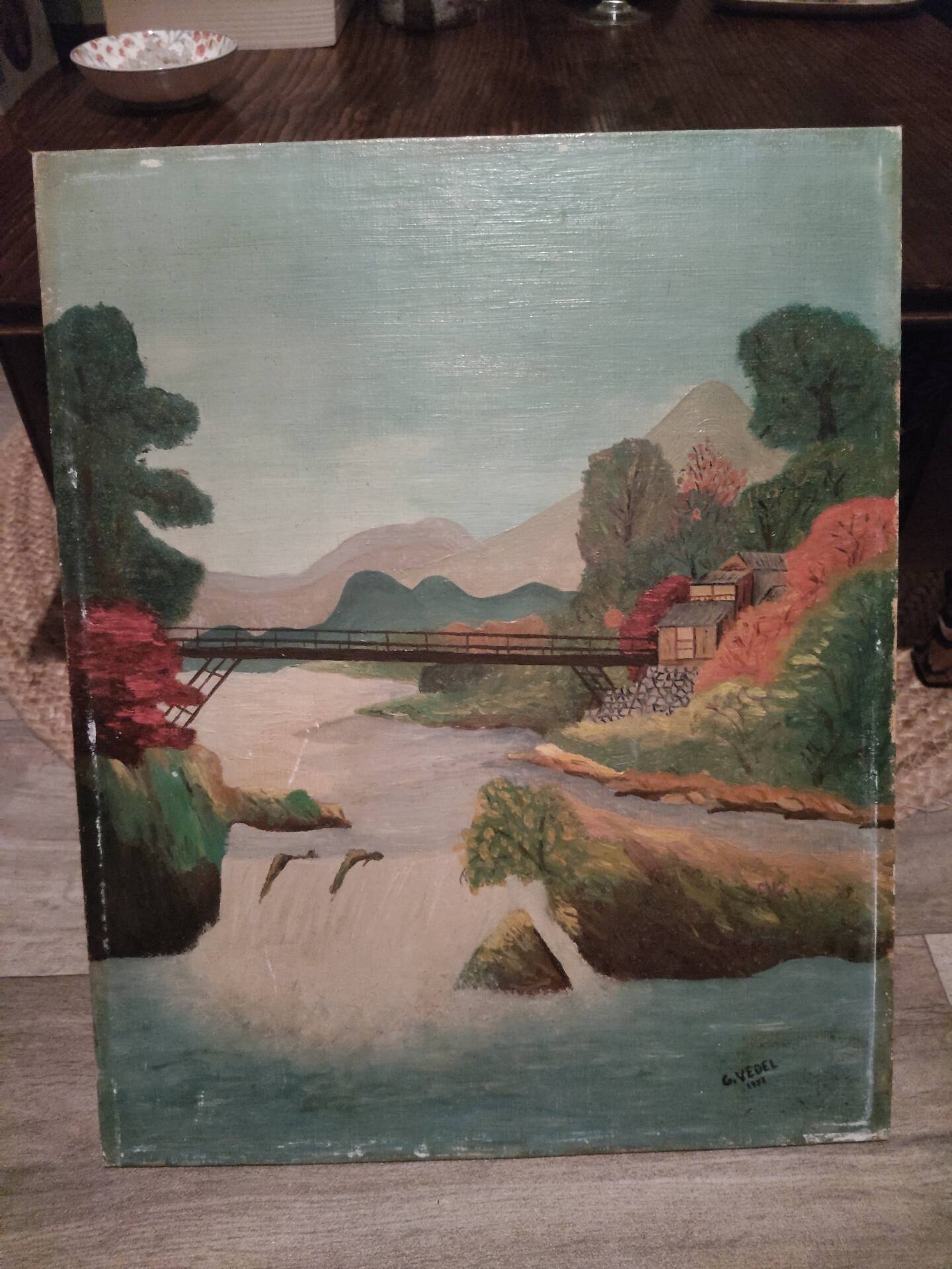Oil on canvas board signed G. Vedel, 1958