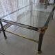 Italian coffee table Mara in brass and glass