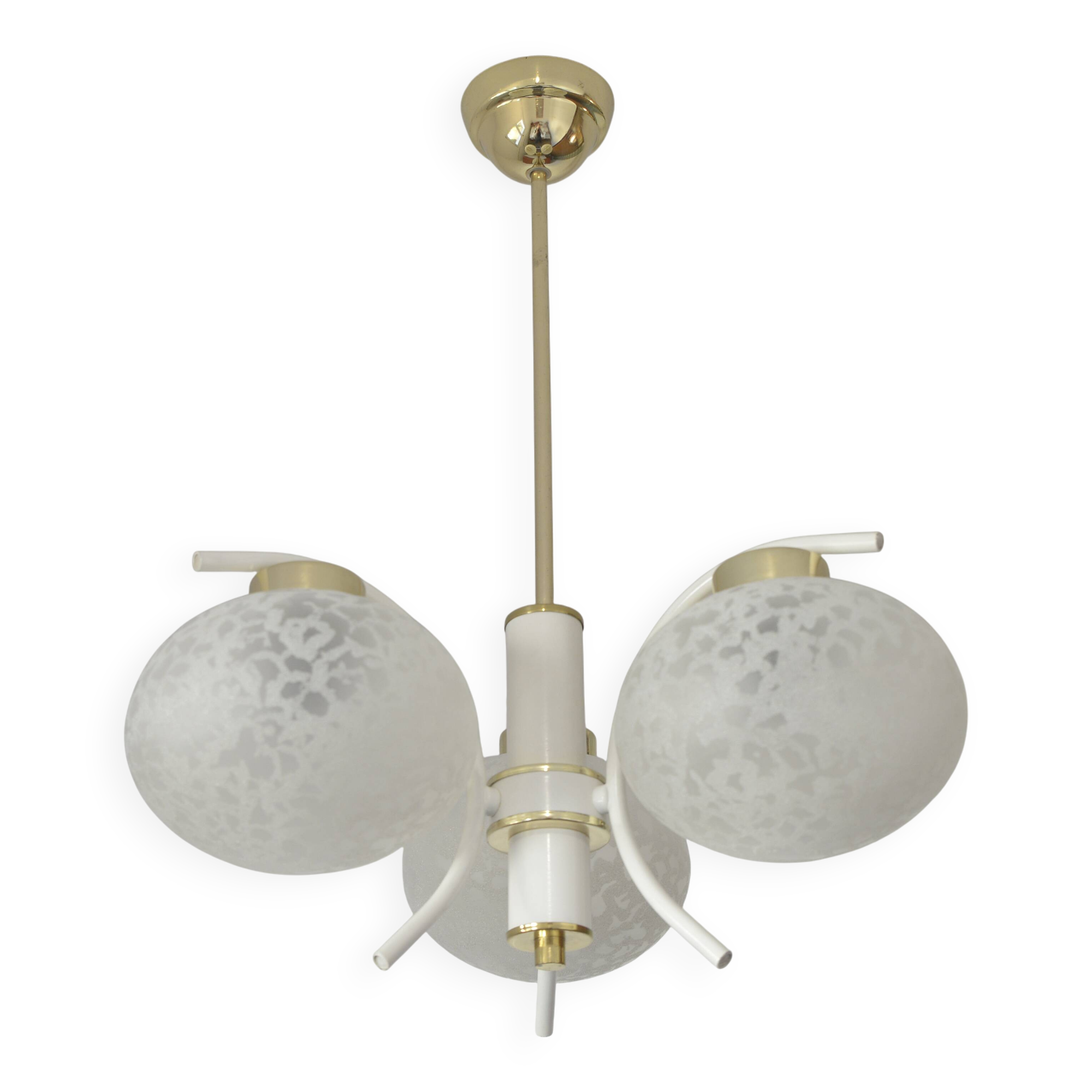 Vintage chandelier MCM Sputnik pendant lamp 1970s white hanging lamp