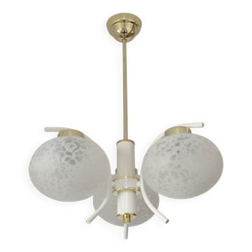 Vintage chandelier MCM Sputnik pendant lamp 1970s white hanging lamp