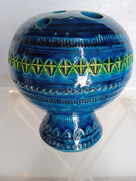 Vase aldo londi bitossi rimini blue ep 1960/70 italy