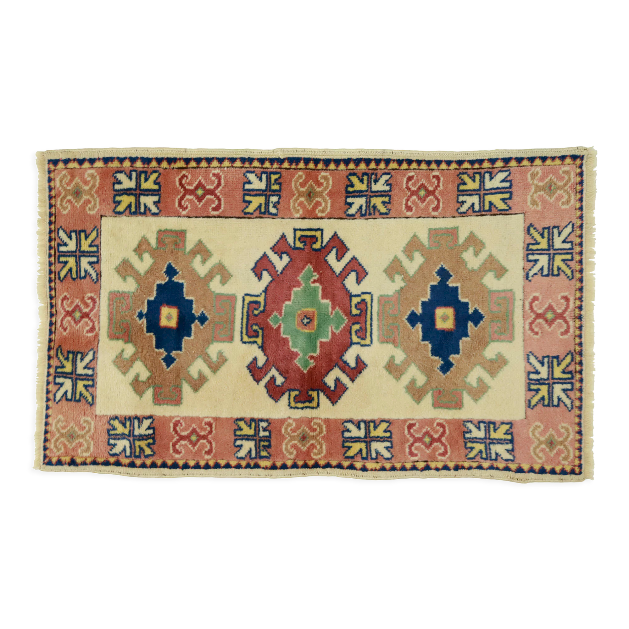 Anatolian handmade vintage rug 130 cm x 78 cm