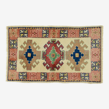 Anatolian handmade vintage rug 130 cm x 78 cm
