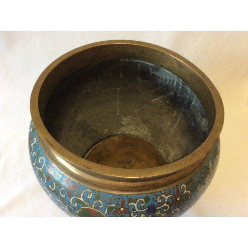 Japan superb cloisonné cache pot with DAIMYO TOKUGAWA clan crest, 19th century Edo Nippon