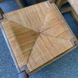 6 Baumann Scandinavian chairs in solid wood and straw