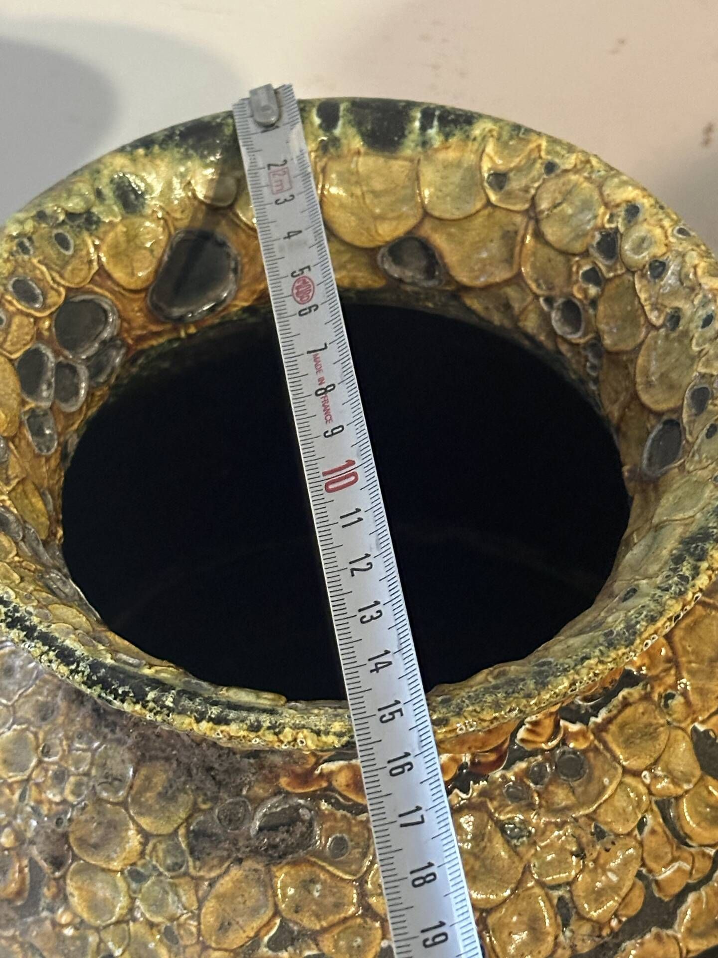 Large textured ceramic vase – 1960s/70s – H 40 cm