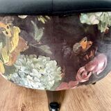 Pouf rond, rétro, fleuri