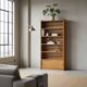 Shallow vintage wooden display cabinet / shelving unit / collector's cabinet