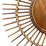 1960s Rattan Sun Mirror France