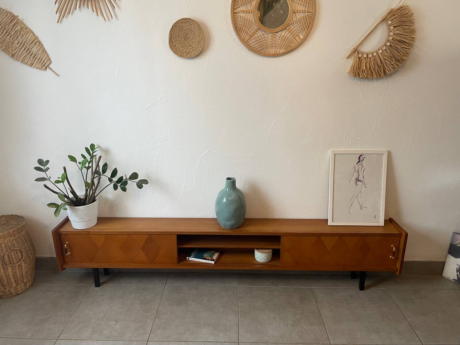 Vintage oak sideboard (shallow)