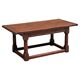 Antique solid oak coffee table in refectory style, 19th century.