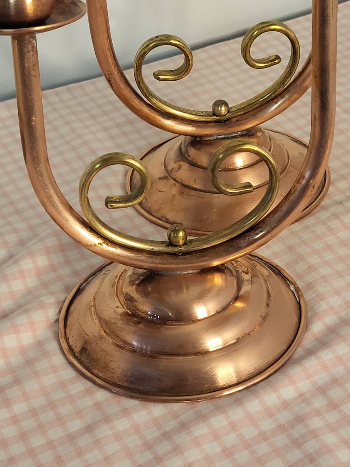 Copper candle holder
