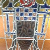 20th century Art Deco stained glass panel