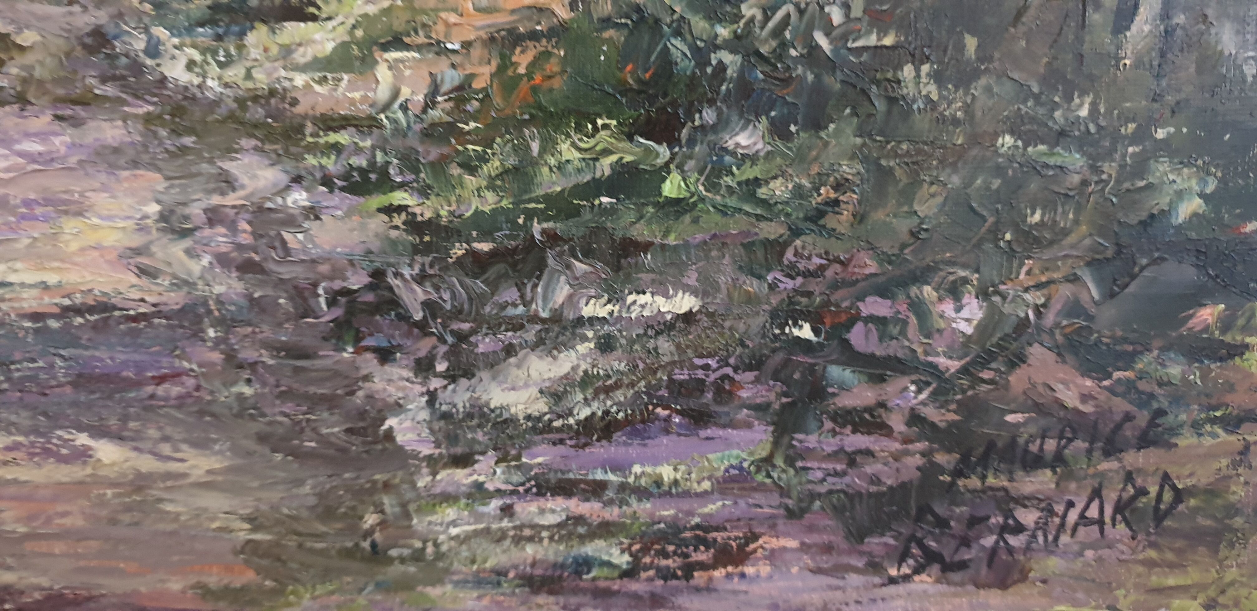 Large dated painting, signed and framed by the artist Maurice Bernard, 1933