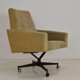Fauteuil pivotant avec roulettes du milieu du siècle années 1970