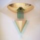 Brass and glass saucer sconce