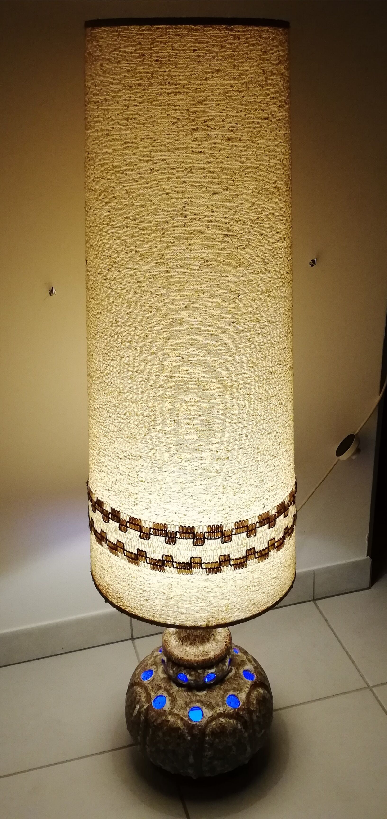 Double-lighting vintage sandstone lamp