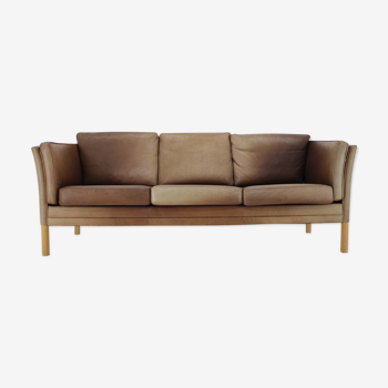 1960s Georg Thams Leather 3-Seather Sofa