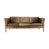 1960s Georg Thams Leather 3-Seather Sofa