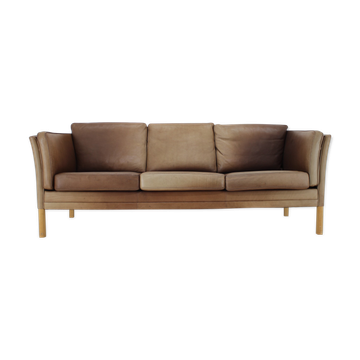 1960s Georg Thams Leather 3-Seather Sofa