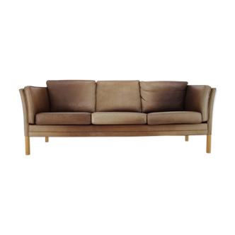 1960s Georg Thams Leather 3-Seather Sofa