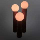Lampe de table brutaliste en pin par Temde, Suisse 1970
