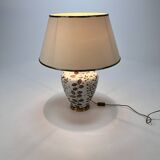 French hand painted ceramic vase lamp, 1970s