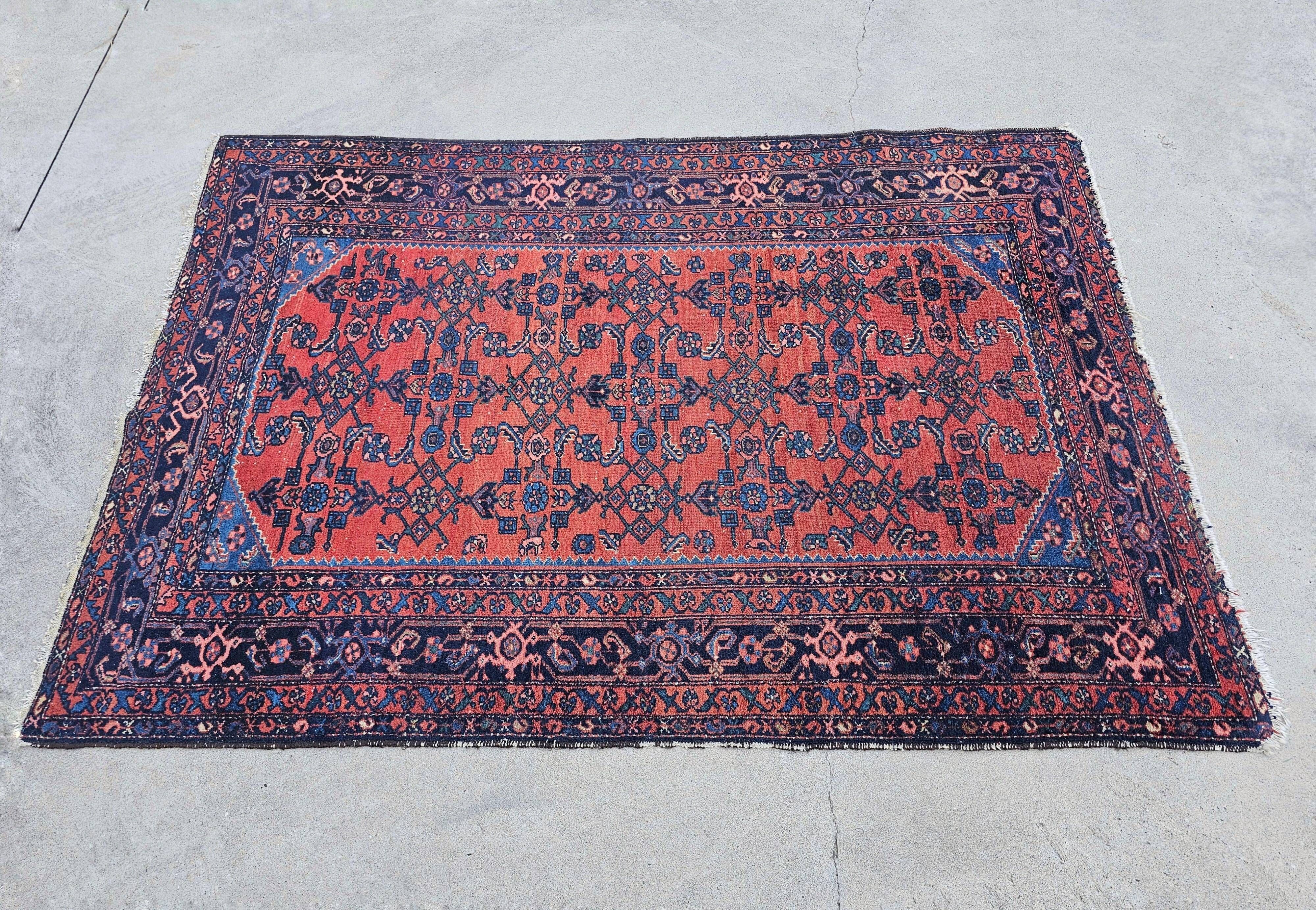 Antique Balouch carpet hand-knotted in wool, 19th century.