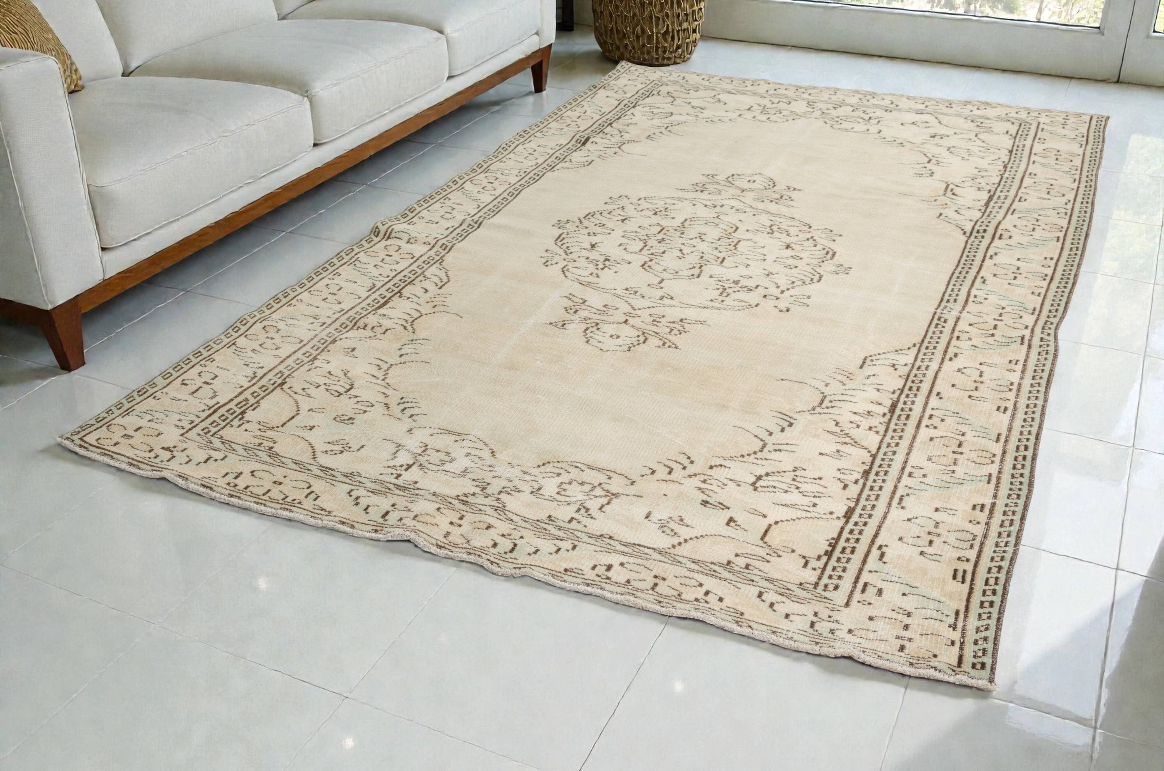 Beige Vintage Anatolian Carpet-1761