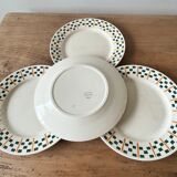 4 flat plates terre de fer h.b.c. earthenware model "chantilly"