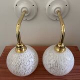 Pair of white wall lights