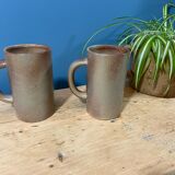 Pair of vintage stoneware mugs