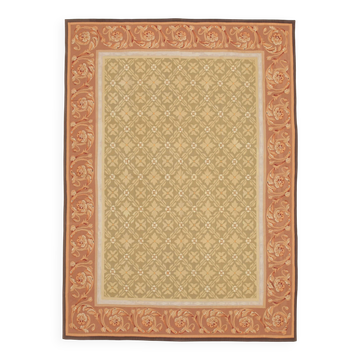Handmade European Vintage Aubusson Kilim 261 cm x 365 cm