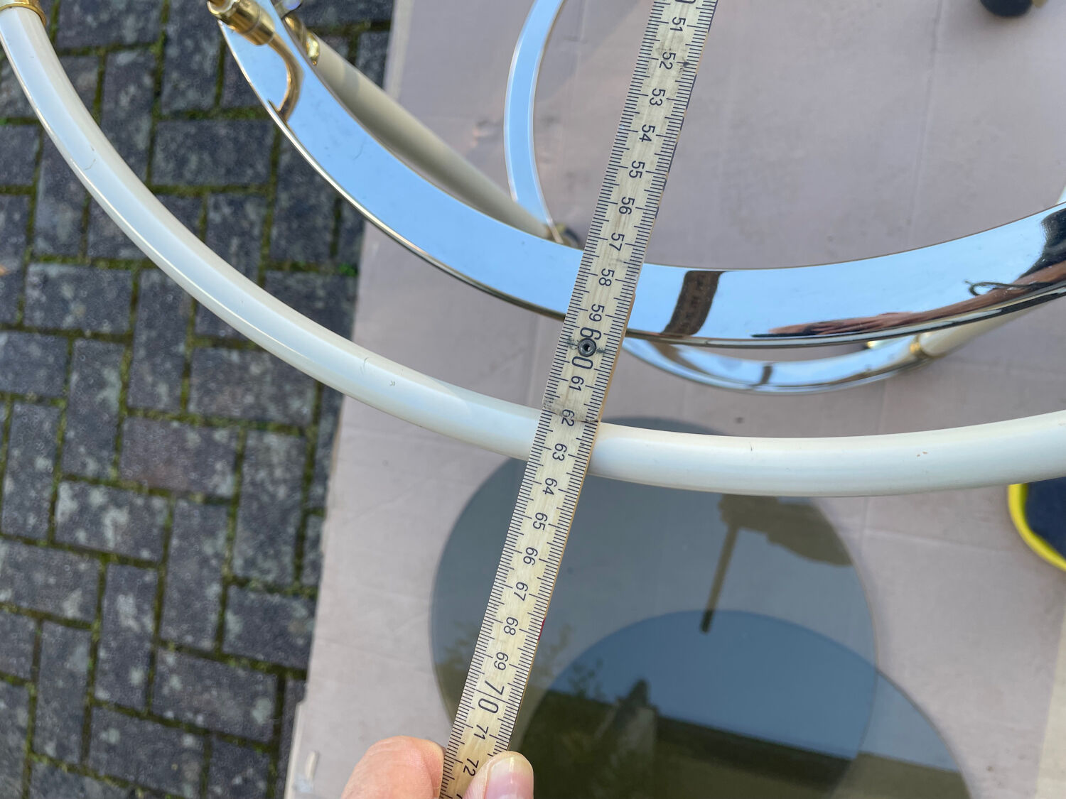 1960s glass and brass bar cart