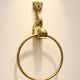 Bathroom set Napoleon III golden brass dolphin motif 7 pieces