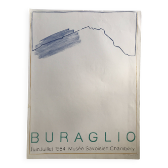 Pierre Buraglio, Savois museum, Chambéry, 1984. original poster in colors