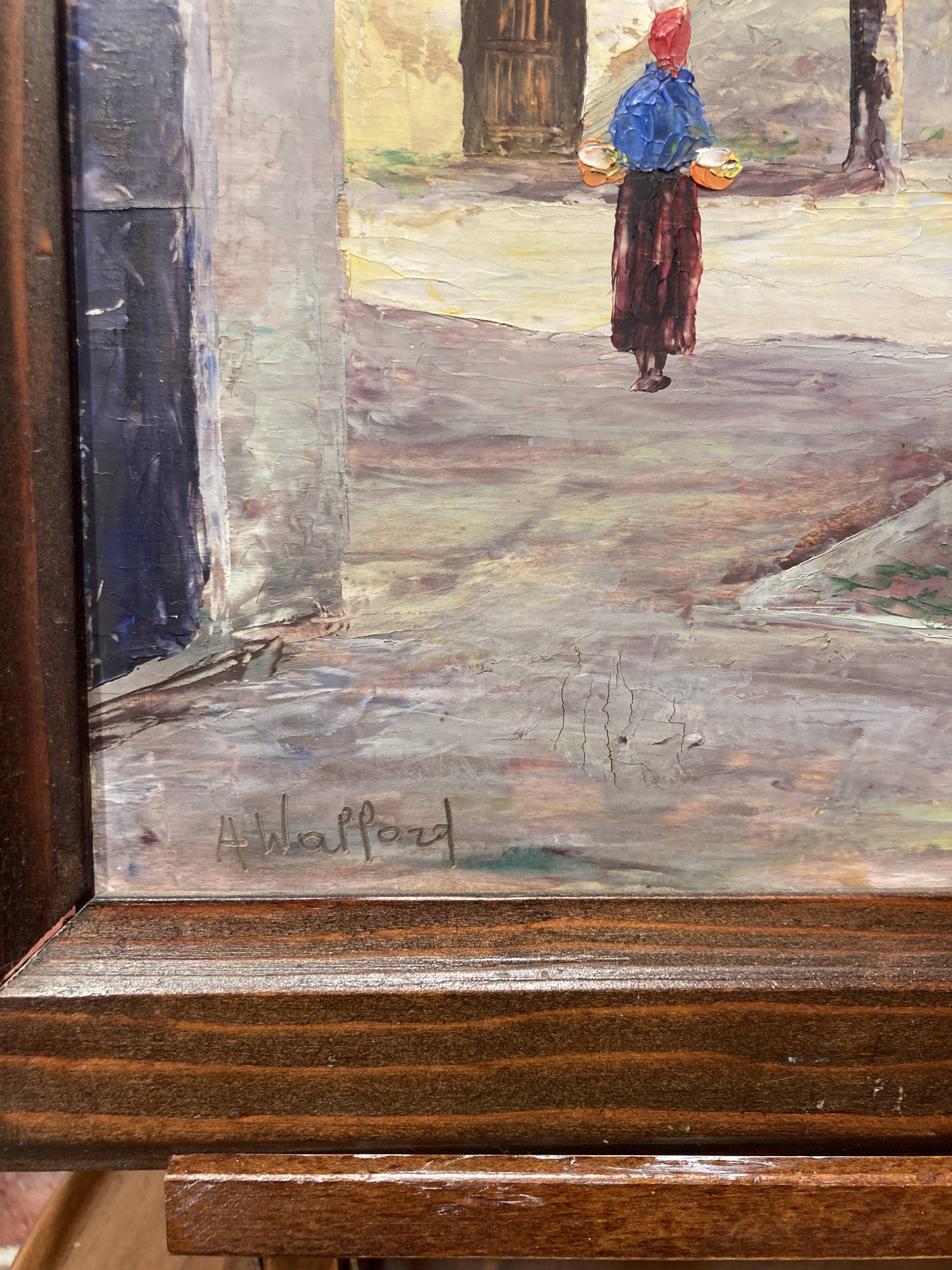 Oil on wood framed by a landscape