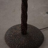 Organic Swedish floor lamp from the mid-century in burnt wood, Wabi Sabi, 1950s