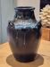 Blue glazed stoneware vase with drips – signed – 25 cm