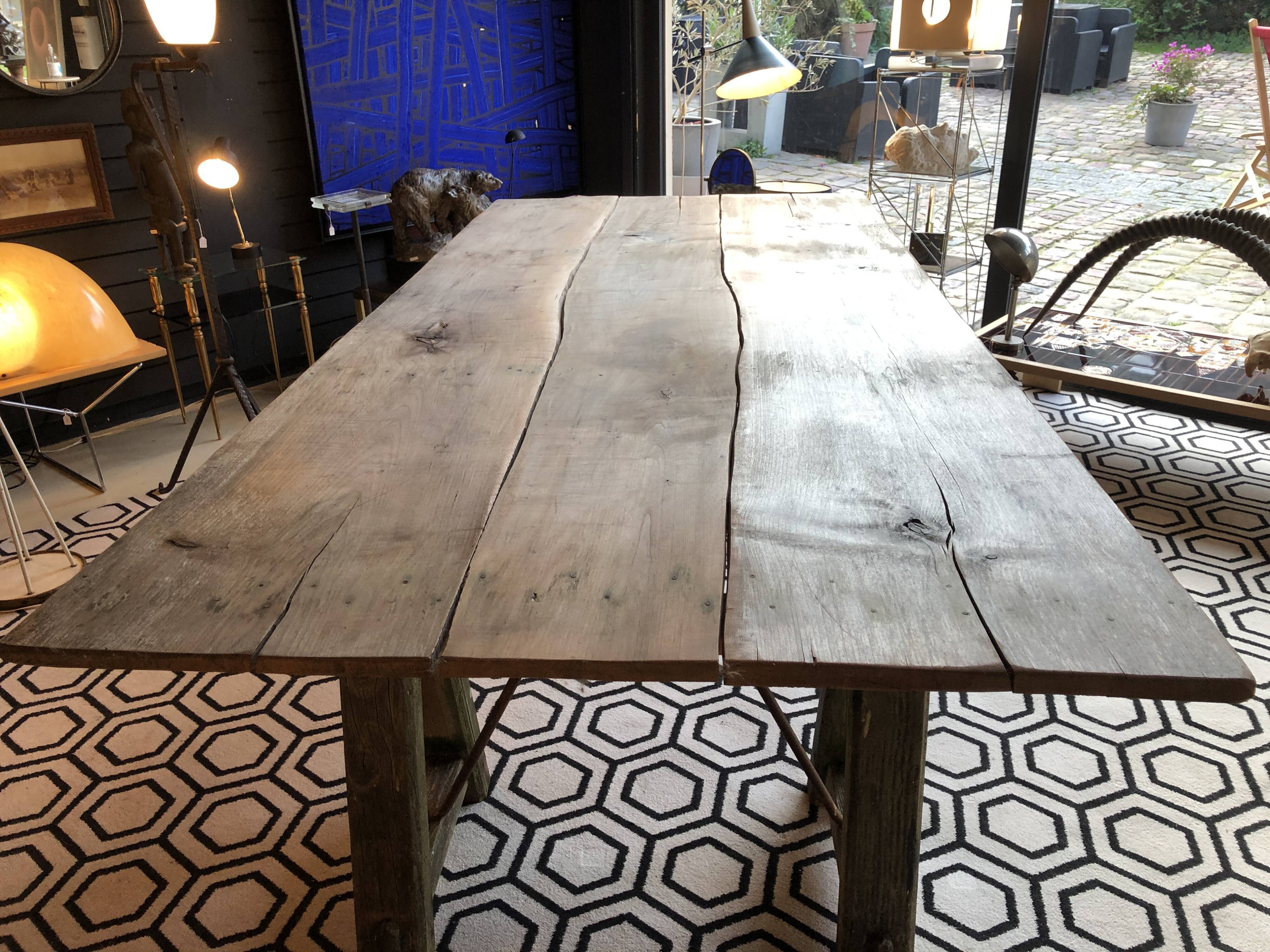 Farm table on trestles