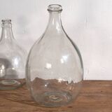 Demijohns anciens en verre (c.1920). Ensemble de 2 pièces