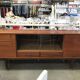 Vintage 1960s enfilade in varnished cherry wood.
